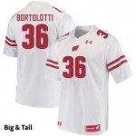 Men's Wisconsin Badgers NCAA #36 Grover Bortolotti White Authentic Under Armour Big & Tall Stitched College Football Jersey HQ31B43IM